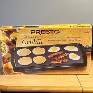 Presto Cool Touch Electric Griddle.Premium nonstick surface,Fully immersible.